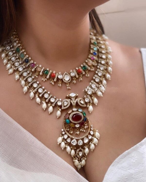 Regal Moissanite Uncut Polki Rani Haar