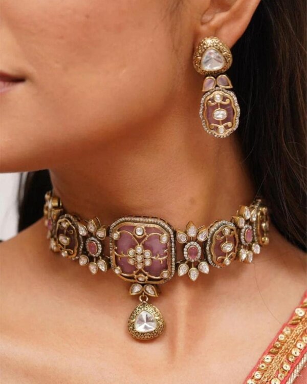 Amarpali style Navratan Premium Jadau Choker set