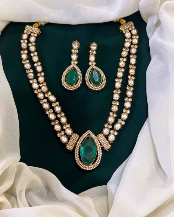 Sitara Shine Double Layer Moissanite Necklace – Elegant Bridal Jewellery 8 1003827367