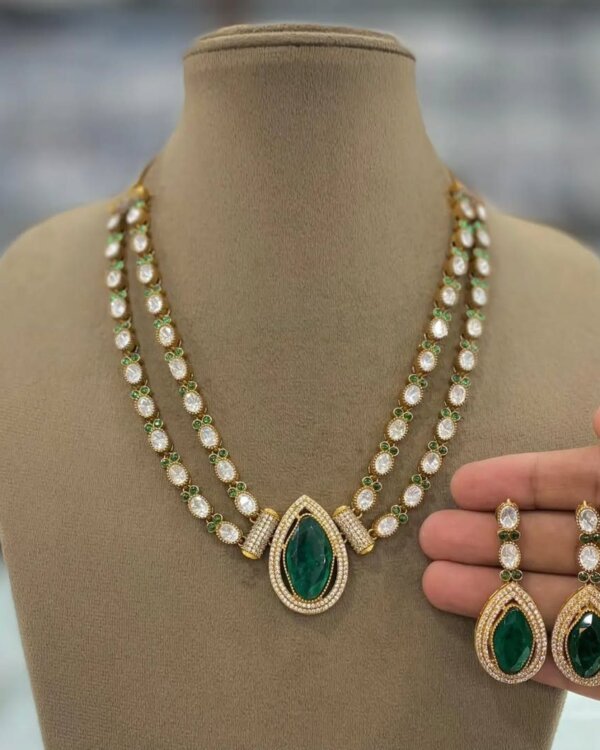 Sitara Shine Double Layer Moissanite Necklace – Elegant Bridal Jewellery 5 1003864946