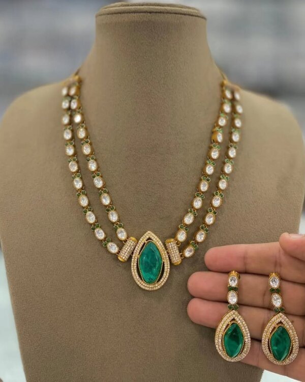 Sitara Shine Double Layer Moissanite Necklace – Elegant Bridal Jewellery 6 1003864948