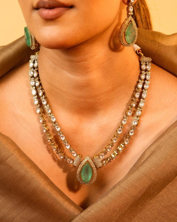 Sitara Shine Double Layer Moissanite Necklace – Elegant Bridal Jewellery 9 1005594573 scaled scaled