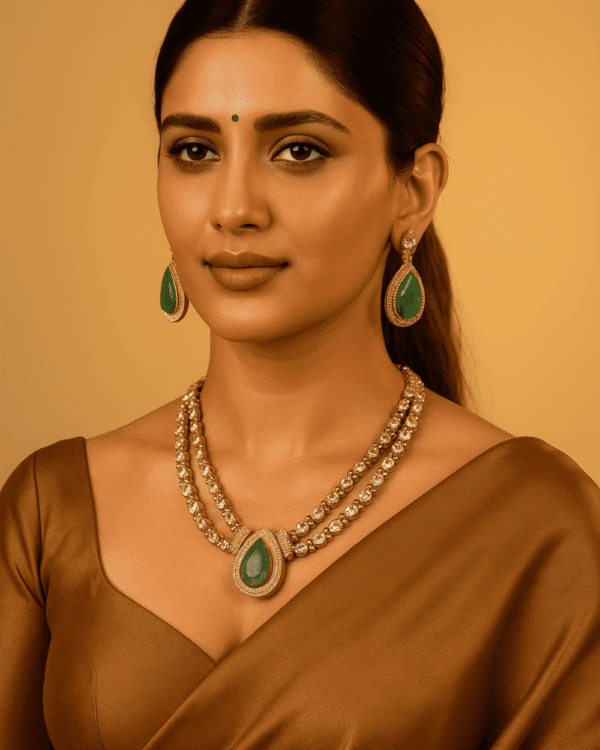 Sitara Shine Double Layer Moissanite Necklace – Elegant Bridal Jewellery 2 1005986666 scaled