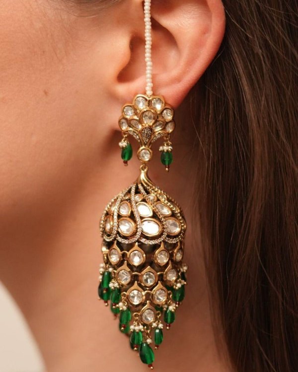 Sahara Polki Earrings – Elegant Bridal & Festive Jewellery 2 1004092514