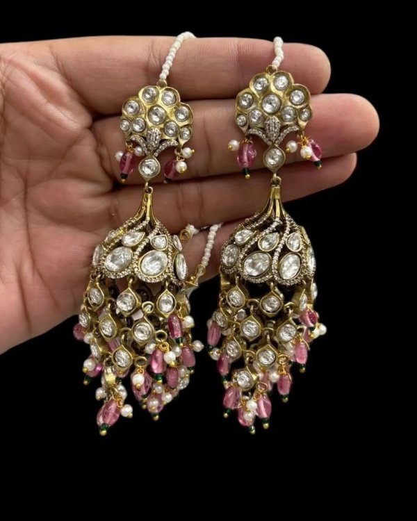 Sahara Polki Earrings – Elegant Bridal & Festive Jewellery 3 1004094179