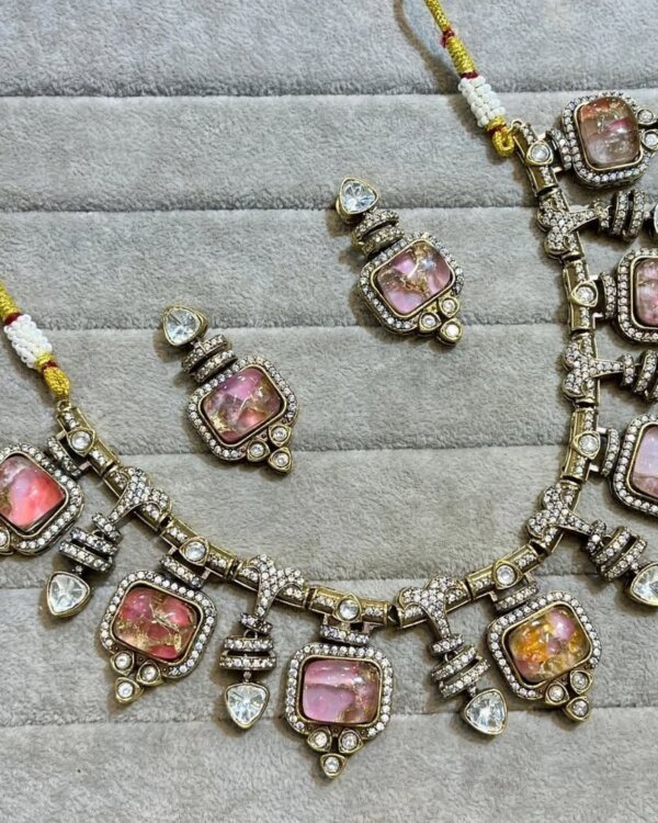 Ratika Sabyasachi Inspired Doublet Fire Stone Set – Royal Jewellery 3 1004122689