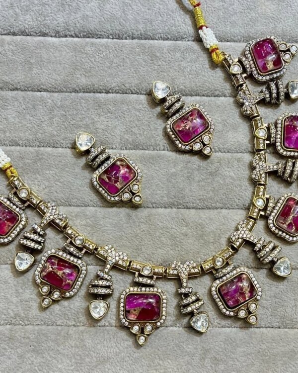 Ratika Sabyasachi Inspired Doublet Fire Stone Set – Royal Jewellery 4 1004122690