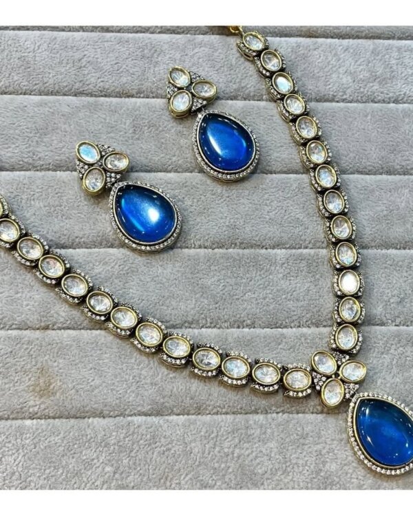 Anira Moissanite Victorian Polki Set – Matte Finish Crystal Stone 6 1004122729