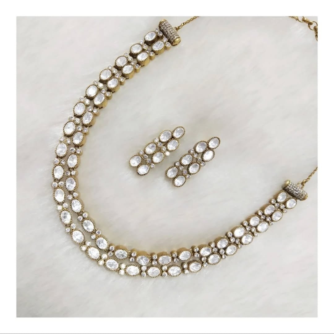 2025/03/1004123377.jpg Double Layer Polki Necklace Set