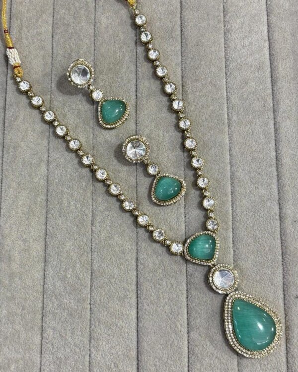 Ishara Doublet Long Pendant Set – Elegant Bridal Jewellery 2 1004123454