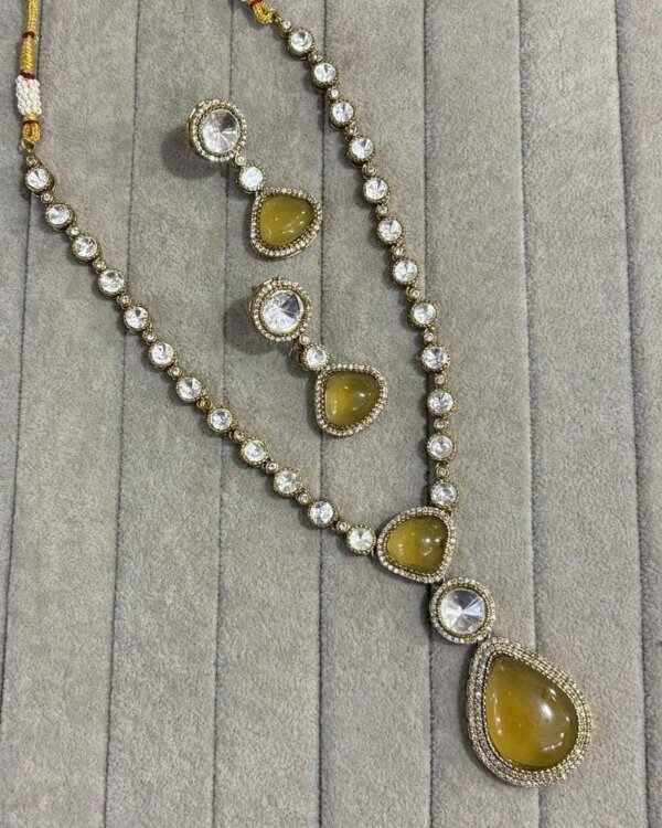 Ishara Doublet Long Pendant Set – Elegant Bridal Jewellery 3 1004123455 1