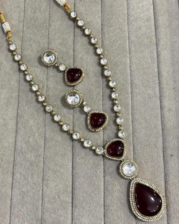 Ishara Doublet Long Pendant Set – Elegant Bridal Jewellery 5 1004123457