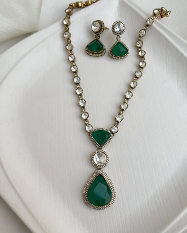 Ishara Doublet Long Pendant Set – Elegant Bridal Jewellery 7 1004123458