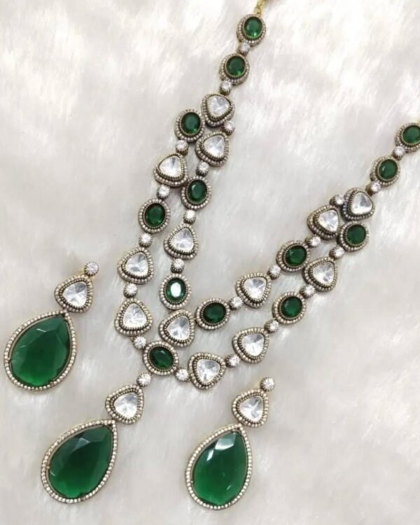 Lisha Double Layer Moissanite Polki Set – New Shades Bridal Jewellery 3 1004123482