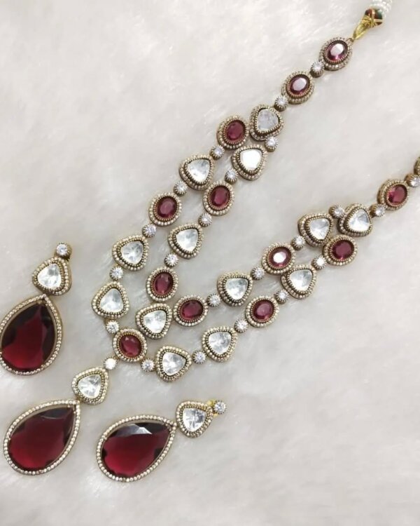 Lisha Double Layer Moissanite Polki Set – New Shades Bridal Jewellery 6 1004123484