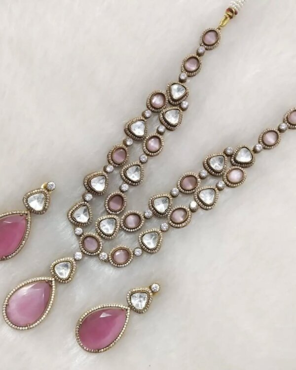 Lisha Double Layer Moissanite Polki Set – New Shades Bridal Jewellery 5 1004123485