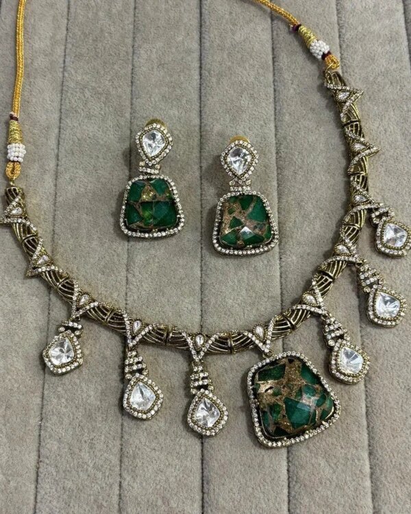 Janhvi Sabyasachi Inspired Fire Doublet Stone Set 8 1004133971