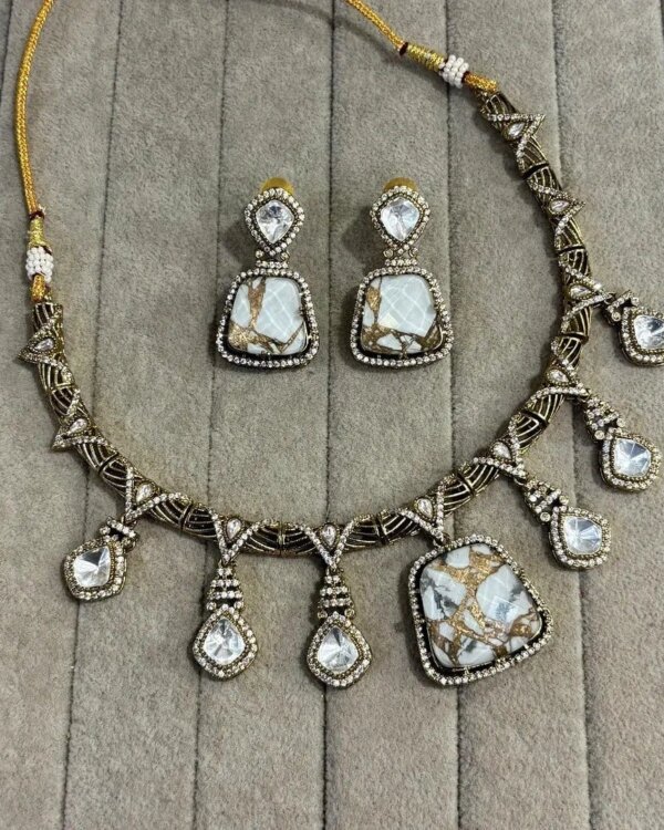 Janhvi Sabyasachi Inspired Fire Doublet Stone Set 11 1004133974