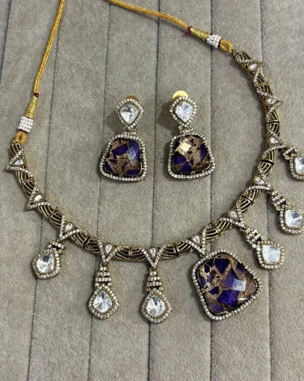 Janhvi Sabyasachi Inspired Fire Doublet Stone Set 5 1004133975