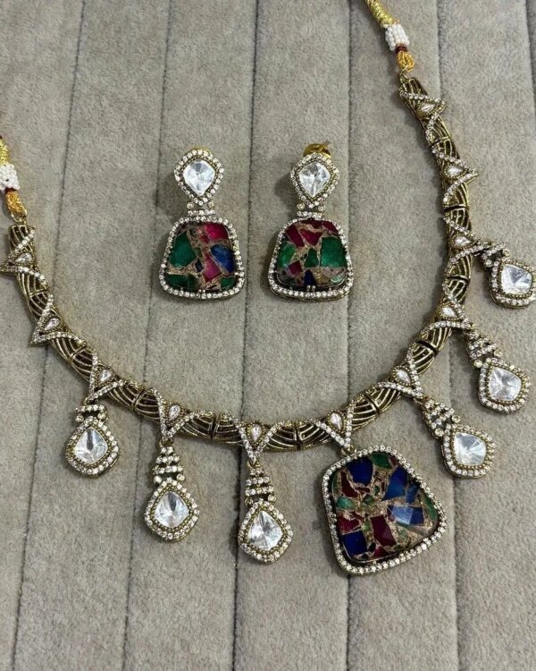 Janhvi Sabyasachi Inspired Fire Doublet Stone Set 6 1004133976