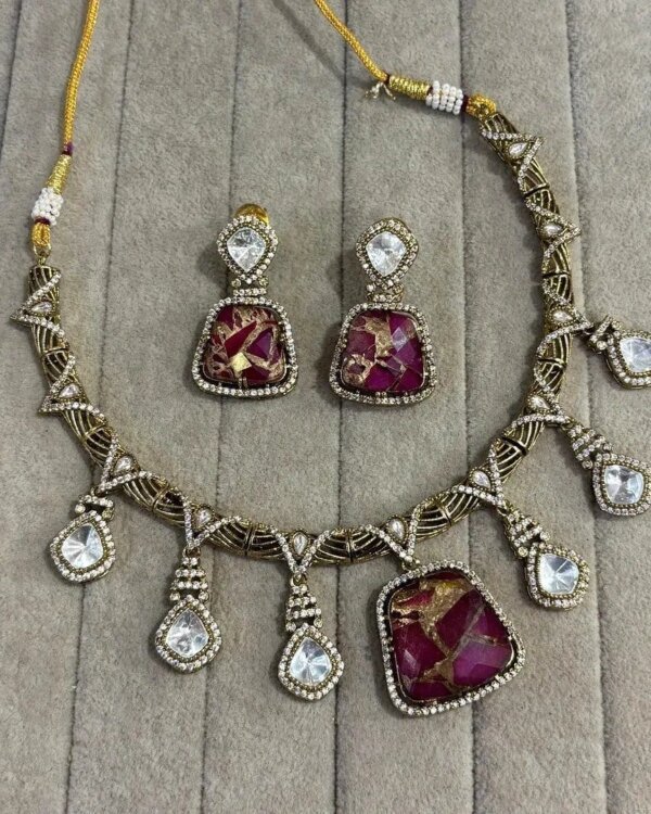 Janhvi Sabyasachi Inspired Fire Doublet Stone Set 4 1004133978