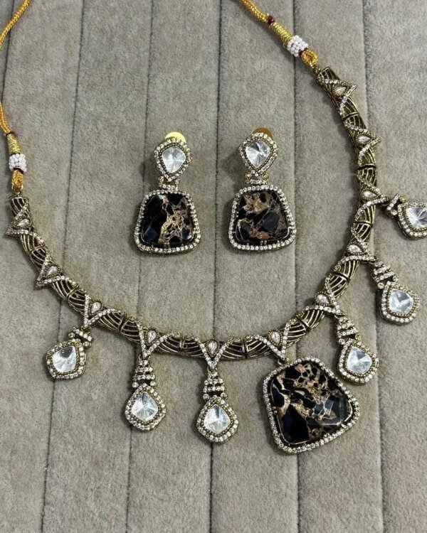 Janhvi Sabyasachi Inspired Fire Doublet Stone Set 9 1004133980