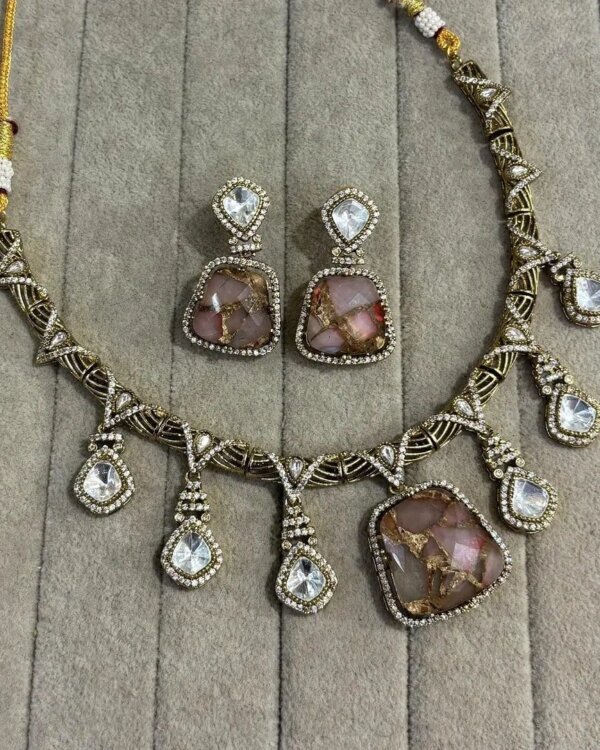 Janhvi Sabyasachi Inspired Fire Doublet Stone Set 3 1004133981