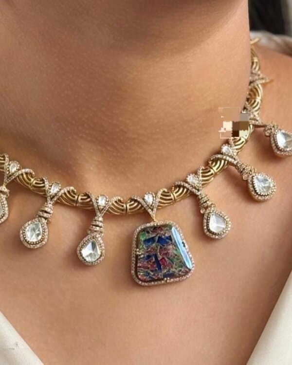 Fire doublet stone set inspired by Janhvi Sabyasachi