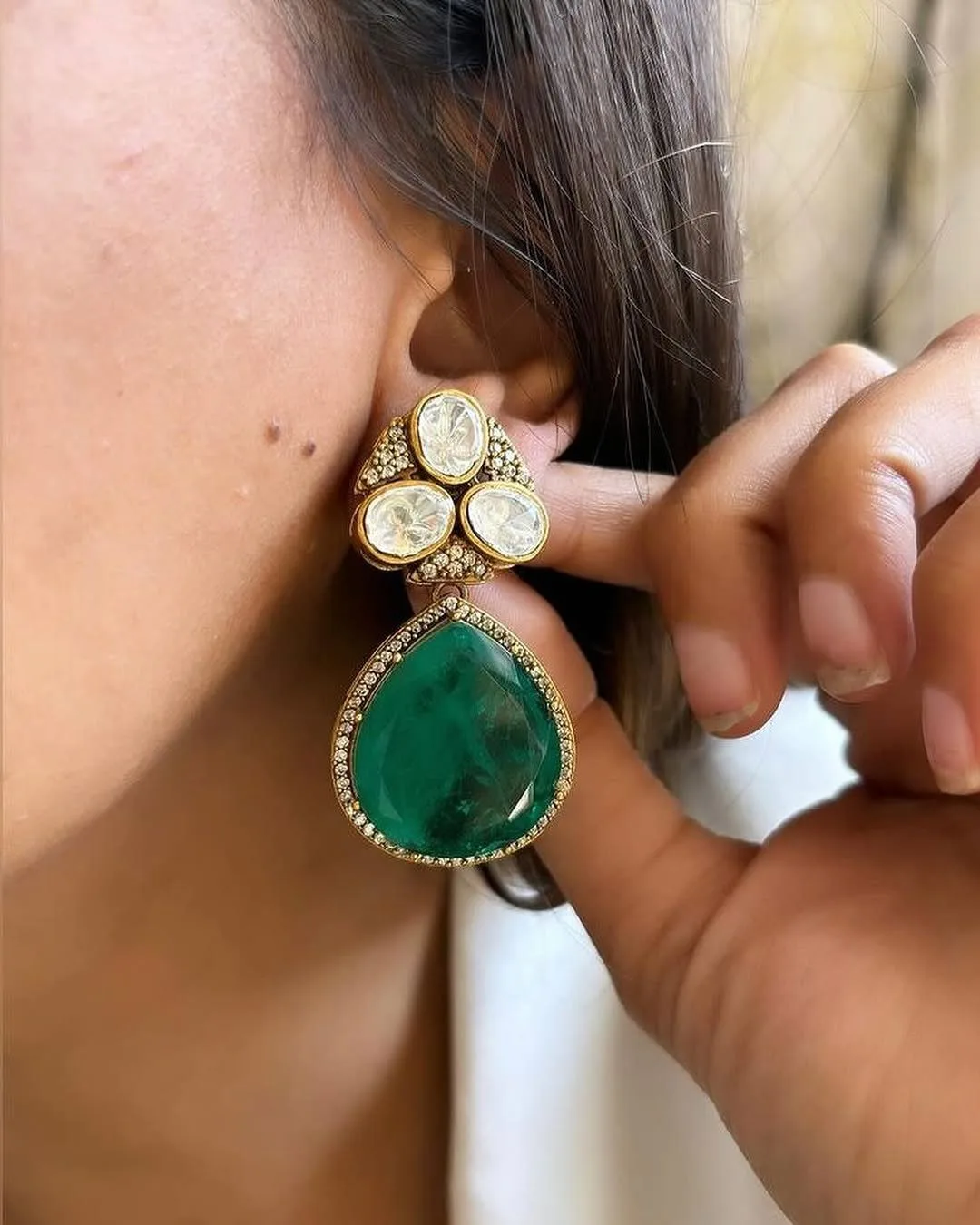 Doublet Stone Earrings