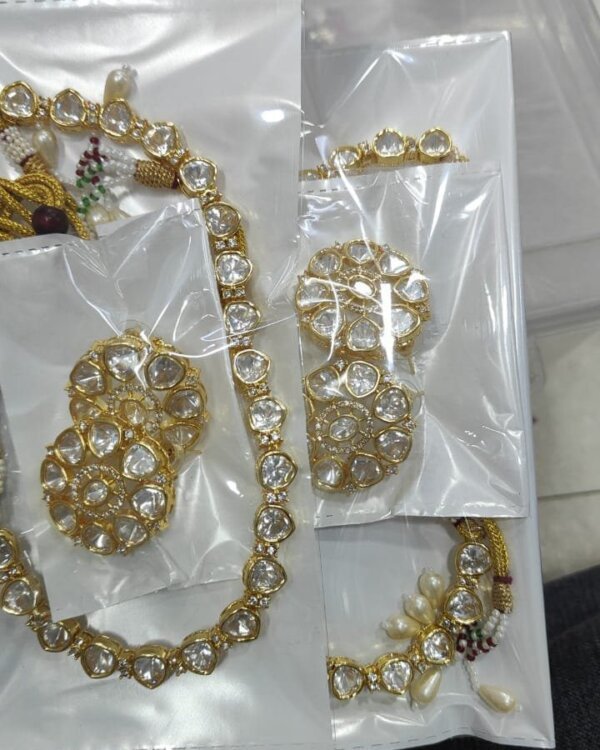 Prettiest Sleek Moissanite Polki Set – Minimal & Elegant Jewelry 3 1005277054