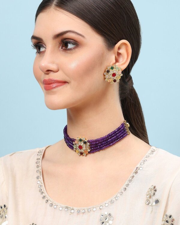 Nayanthara Navratan Polki Jewelry Set – Royal Navratna Style for Weddings & Festive Wear