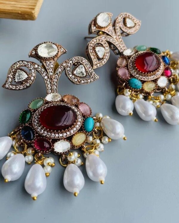 Rishika Moissanite Earrings – Elegant Luxury Earrings for Brides & Festive Looks