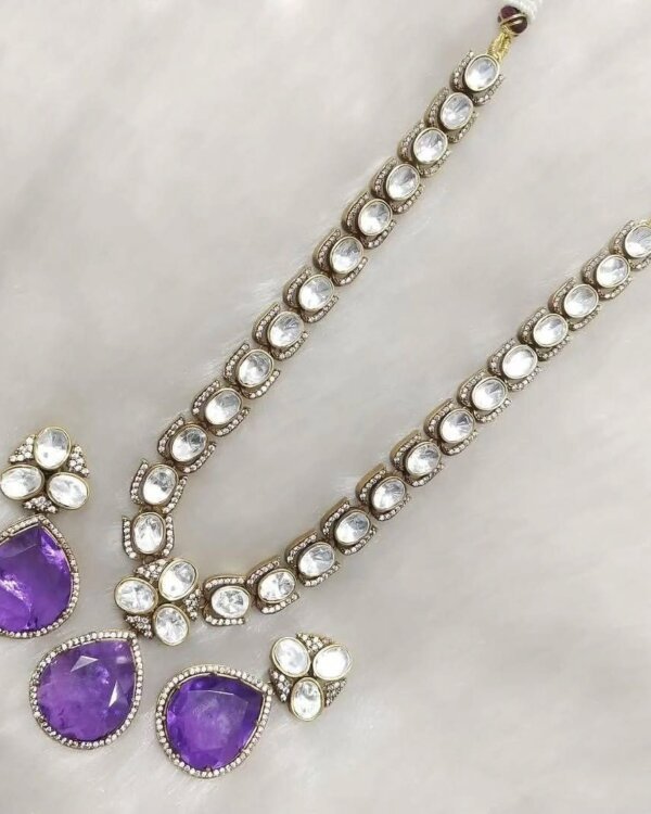 Meera Layered Polki Jewelry Set – Royal Bridal Necklace for Weddings & Festive Looks 3 1005184247