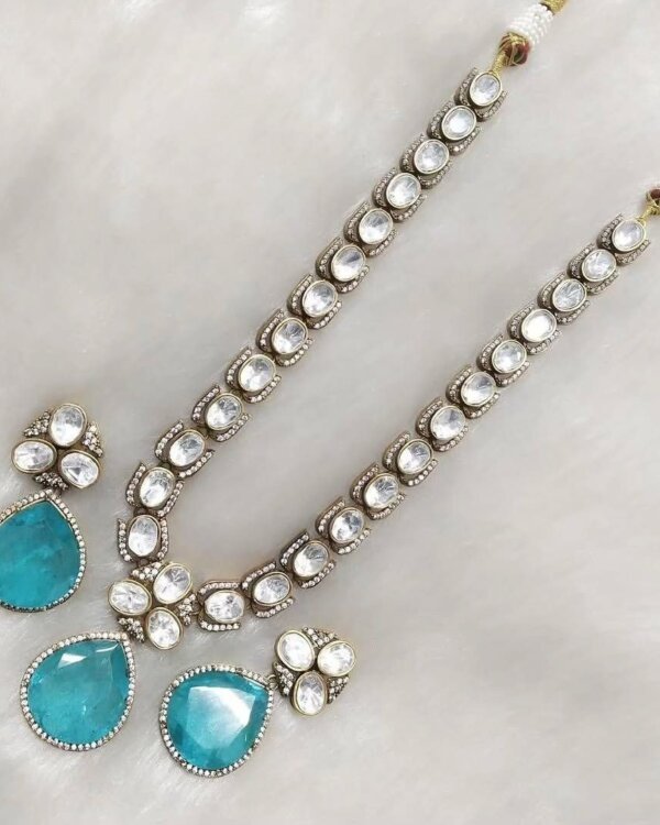 Meera Layered Polki Jewelry Set – Royal Bridal Necklace for Weddings & Festive Looks 5 1005184248