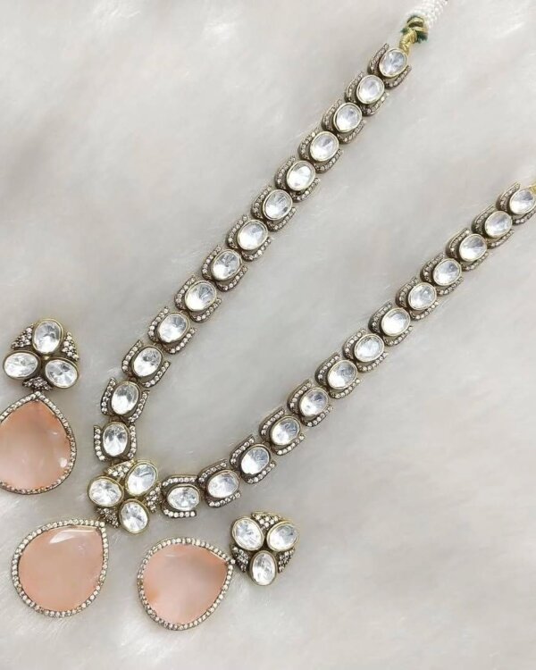 Meera Layered Polki Jewelry Set – Royal Bridal Necklace for Weddings & Festive Looks 6 1005184249