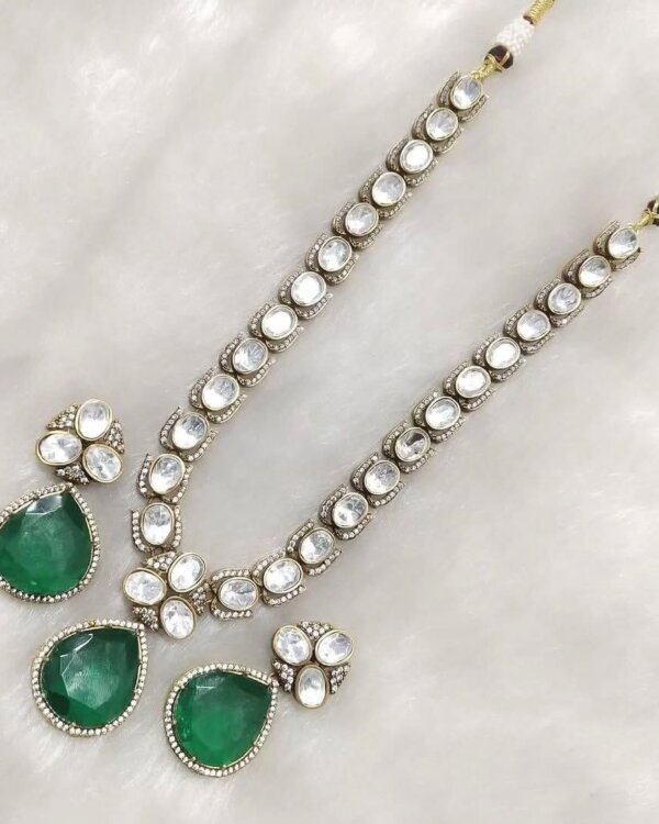 Meera Layered Polki Jewelry Set – Royal Bridal Necklace for Weddings & Festive Looks 2 1005184252