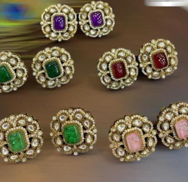 Sabyasachi Studs – Exquisite Designer Wedding Stud Earrings 5 1005360584