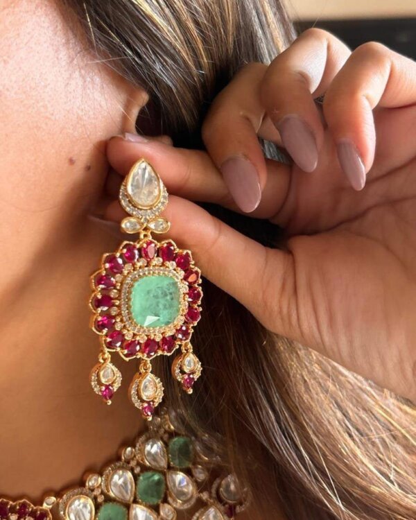 Tyaani Moissanite Set Bollywood Style – Exquisite Moissanite Jewelry 2 1005360933