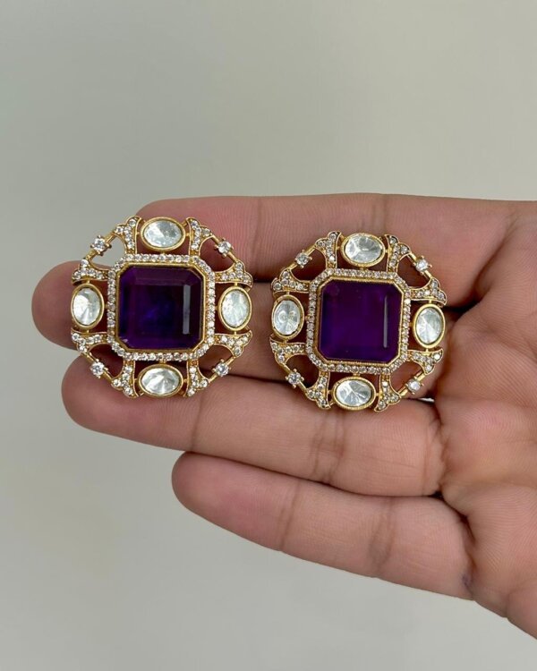 Arikha Doublet Moissanite Stud Earrings – Cute Daily Wear Jewellery 2 1007096173