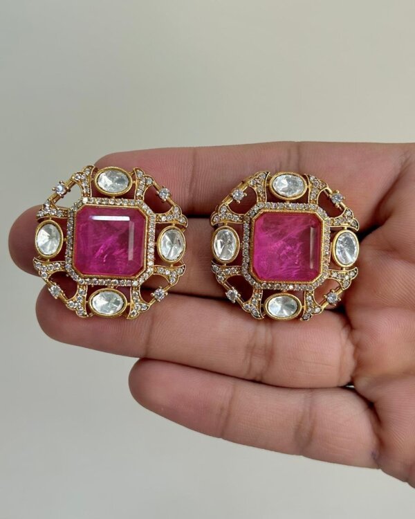 Arikha Doublet Moissanite Stud Earrings – Cute Daily Wear Jewellery 3 1007096178