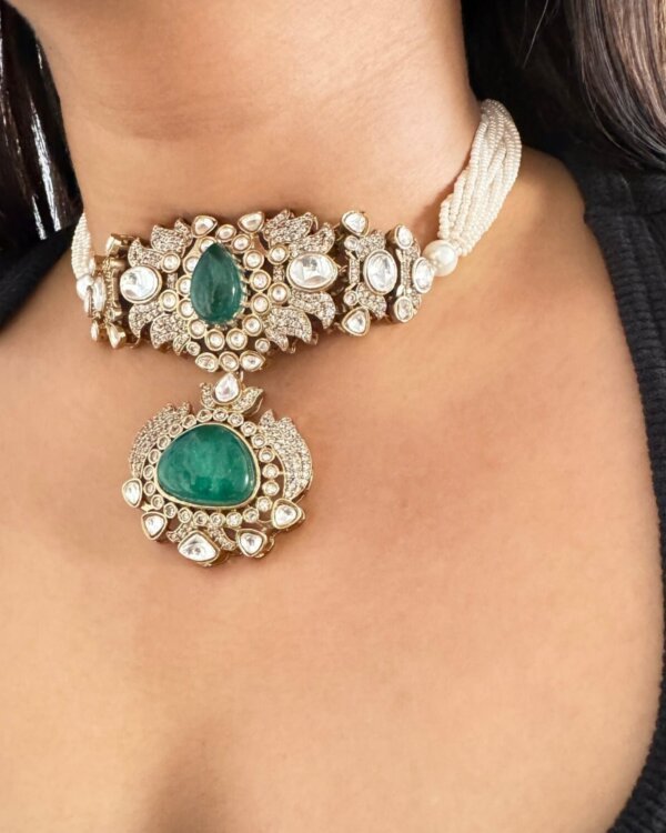 Moissanite polki choker set